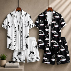 Bundle Of 2 All-Over 3D Printed Dry-Fit 2-Pcs Summer Suit. MS3D-11+35