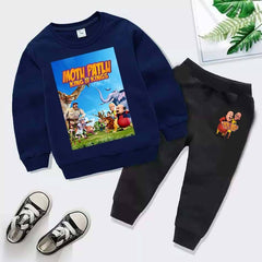 Kids Motu Patlu Printed Sweat-Shirt Style 2-Pcs Winter Track-Suit.