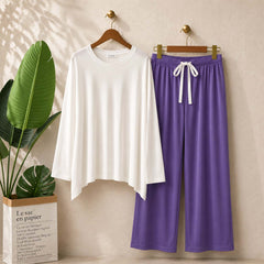 Contrast-Style 2-Pcs Lounge And Night Wear Suit. WLW-12