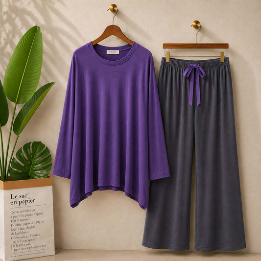 Contrast-Style 2-Pcs Lounge And Night Wear Suit. WLW-12