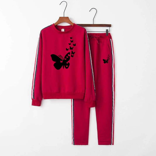 Multi-Stripe Style Winter 2-Pcs Tracksuit For Her.