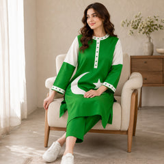 Green Flag 14-August Azadi Printed Stiched Kurti. V3