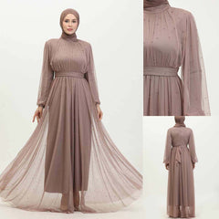 Turkish Net Pearls Belt Style Heavy-Flair Long-Length Maxi. (Premium Collection)