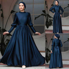 Turkish Satin Esra Heavy-Flair Long-Length Maxi.