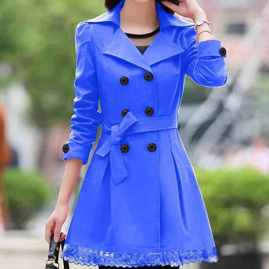 Lace Style Trench Winter Fleece Coat For Her.