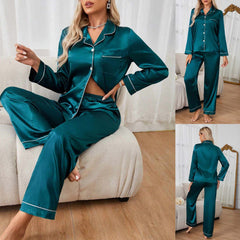 Imported Regular Style 2-Pcs Silk Nightsuit. D-10