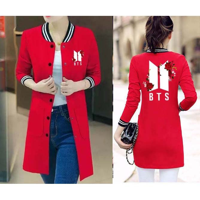 BTS Flower Baseball Button Style Long Winter Upper.