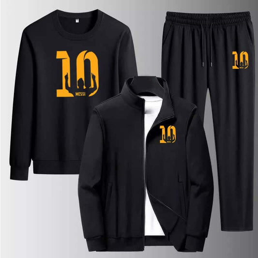 Messi-10 Jacket Style 3-Pcs Winter Track-suit.