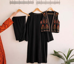 Lulusar Koti Style 3-Pcs Embroidery Work Stiched Suit.