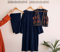 Lulusar Koti Style 3-Pcs Embroidery Work Stiched Suit.