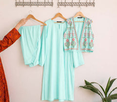 Lulusar Koti Style 3-Pcs Embroidery Work Stiched Suit.
