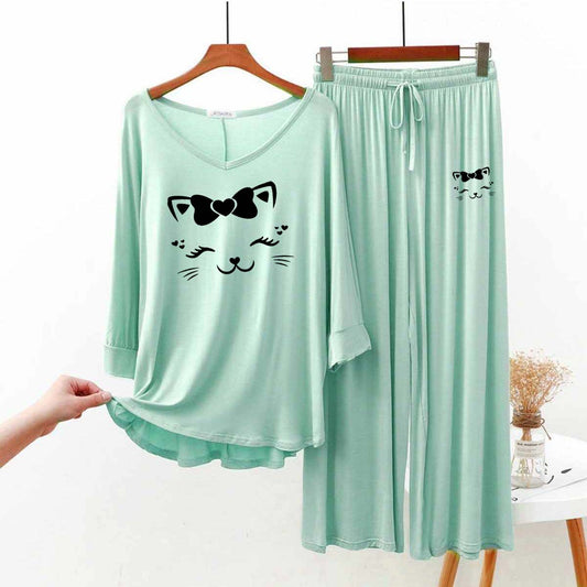 RH-Style Big-Printed 2-Pcs Lounge And Night Wear Suit. WLW-05