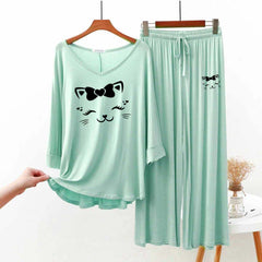 RH-Style Big-Printed 2-Pcs Lounge And Night Wear Suit. WLW-05