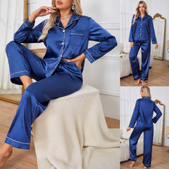 Imported Regular Style 2-Pcs Silk Nightsuit. D-10