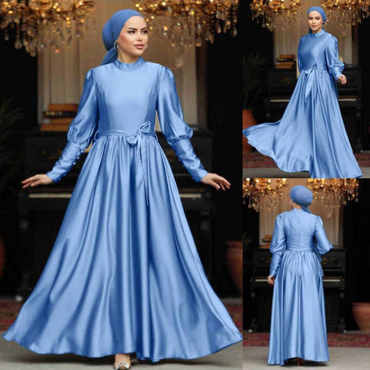 Turkish Satin Esra Heavy-Flair Long-Length Maxi.