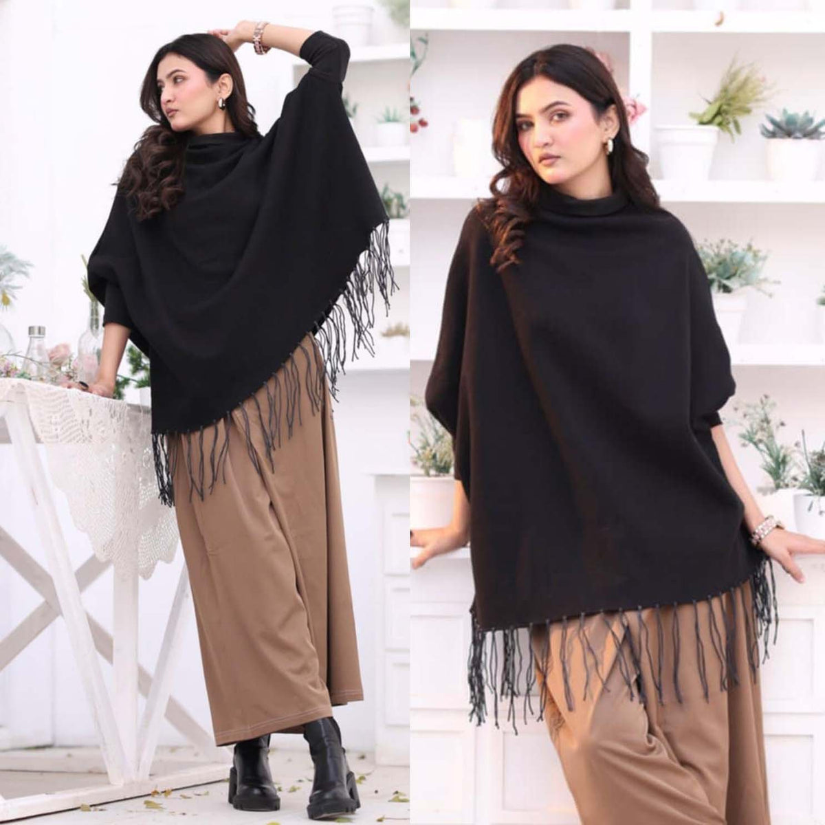 Bat-Wing Style Winter Poncho.