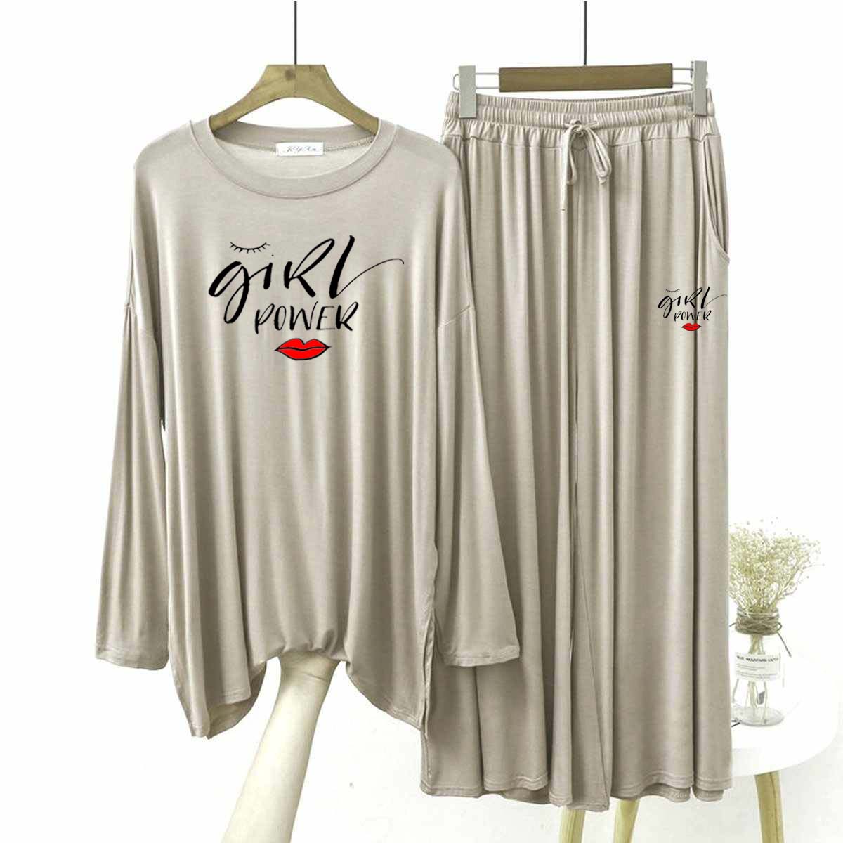 Baggy-Style Big-Printed 2-Pcs Lounge And Night Wear Suit. WLW-09