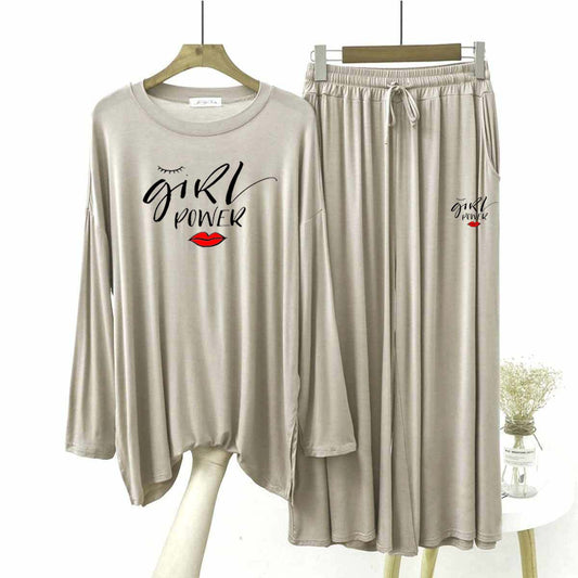 Baggy-Style Big-Printed 2-Pcs Lounge And Night Wear Suit. WLW-09