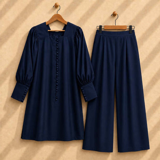 Boski Long Cuff Style Casual 2-Pcs Stiched Suit For Summer's. V2