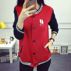 Baseball Button Style Winter Jacket For Her.