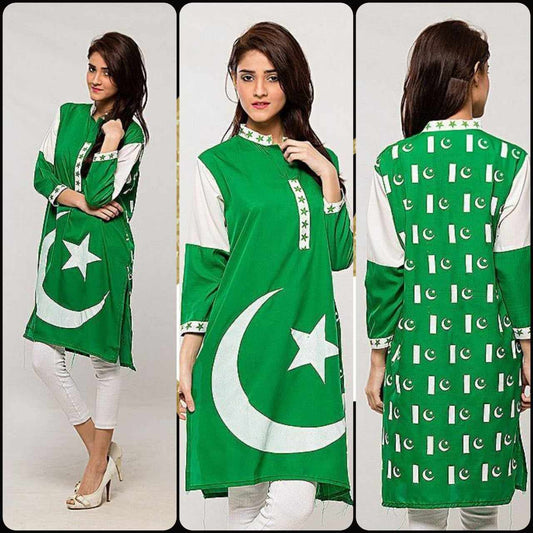 Green Flag 14-August Azadi Printed Stiched Kurti.