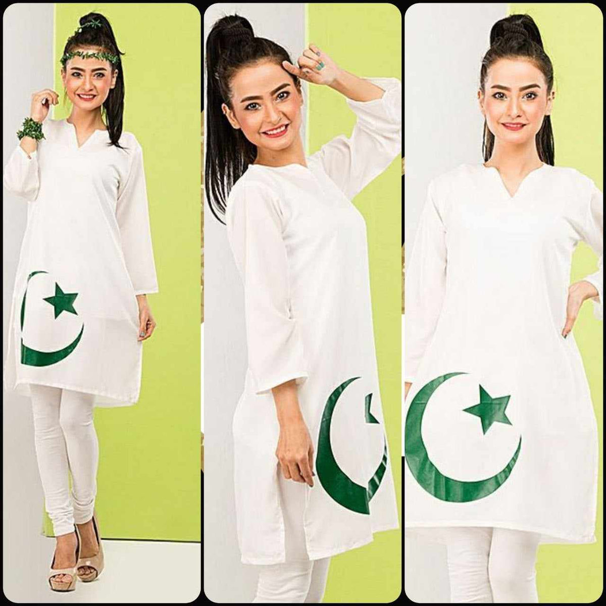 White Chand-Tara 14-August Azadi Printed Stiched Kurti.