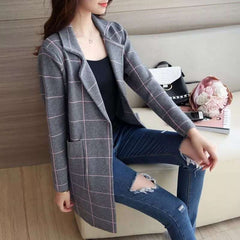 Collar Lining Printed Pocket Style Long Winter Coat.