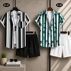 Bundle Of 2 All-Over 3D Printed Dry-Fit 2-Pcs Summer Suit. MS3D-37+38