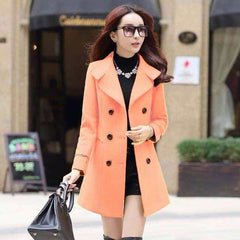 Peach Casual Winter Fleece Coat For Her.