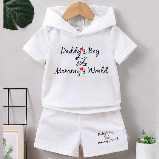 DB & MW Kids Hooded Style 2-Pcs Summer Suit. (HOTS+SH)