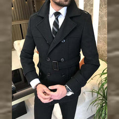 KingsMen Belt Style Casual Winter Fleece Coat. MWJ-409