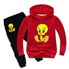 Kids Tweety Printed Hoodie Style 2-Pcs Winter Track-Suit.