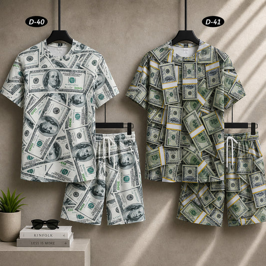 Bundle Of 2 All-Over 3D Printed Dry-Fit 2-Pcs Summer Suit. MS3D-40+41