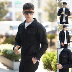 4-Pocket Collar Style Casual Fleece Winter Button Jacket. MWJ-401