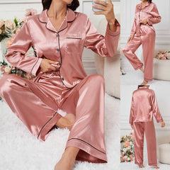 Imported Regular Style 2-Pcs Silk Nightsuit. D-10