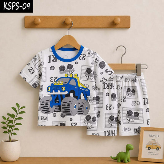 Kid's Funky Printed 2-Pcs Summer Suit. KSPS-09
