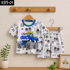 Kid's Funky Printed 2-Pcs Summer Suit. KSPS-09