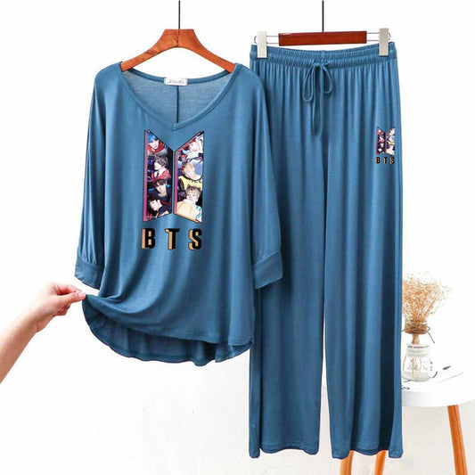 RH-Style Big-Printed 2-Pcs Lounge And Night Wear Suit. WLW-05