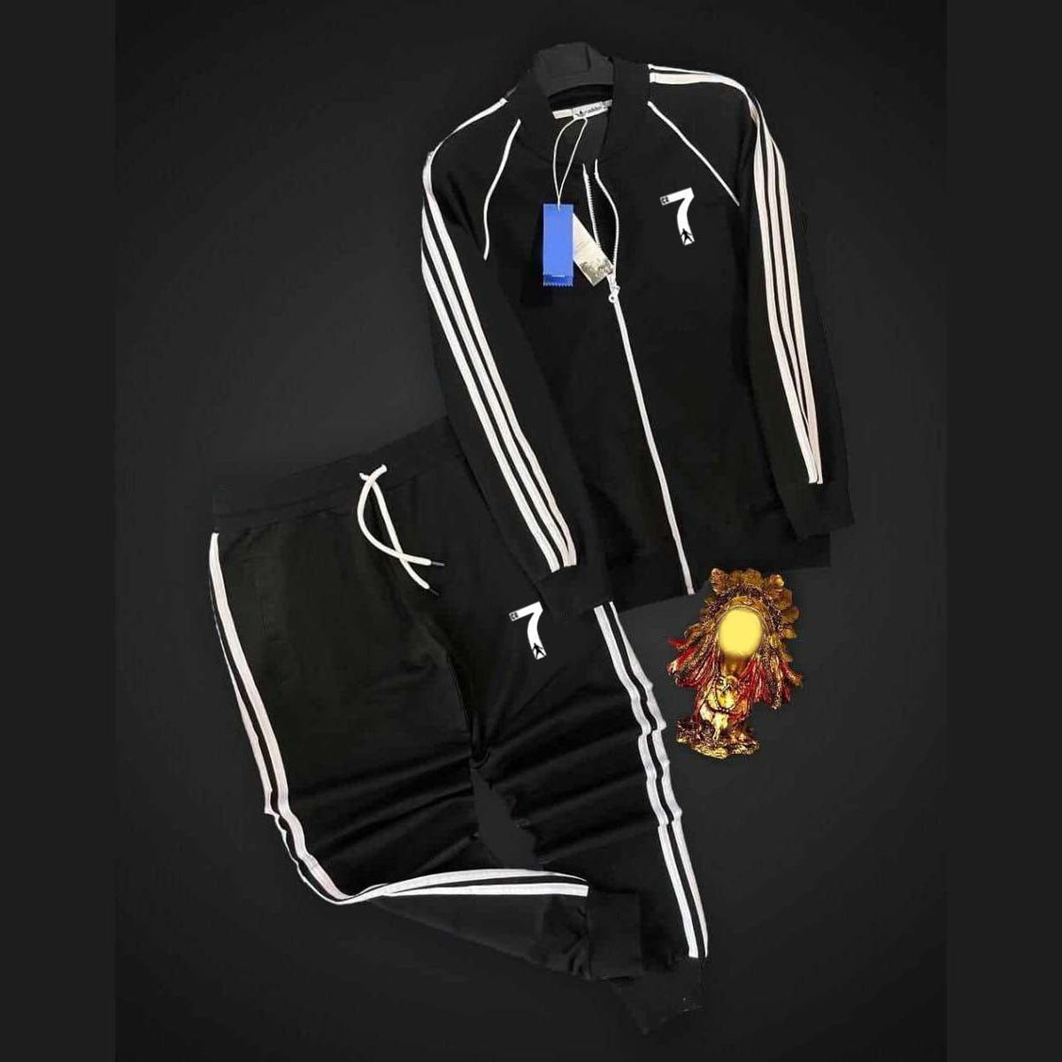 ADI 3-Stripe Style 2-Pcs Premium Quality Winter Tracksuit D-17.