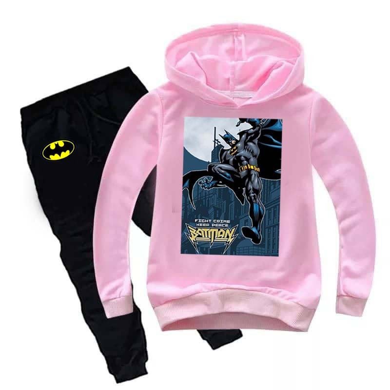 kids Batman Printed Hoodie Style 2-Pcs Winter Track-Suit.