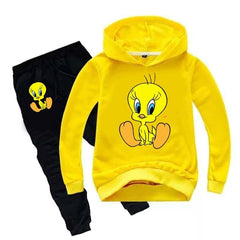 Kids Tweety Printed Hoodie Style 2-Pcs Winter Track-Suit.