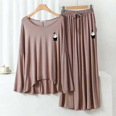 Plazo-Style Logo-Printed 2-Pcs Lounge And Night Wear Suit. WLW-08