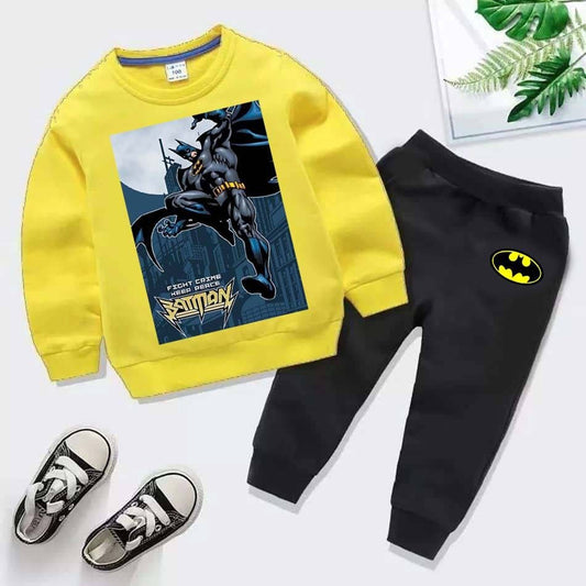 Kids Batman Printed Sweat-Shirt Style 2-Pcs Winter Track-Suit.