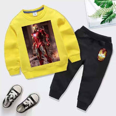 Kids Iron Man Printed Sweat-Shirt Style 2-Pcs Winter Track-Suit.