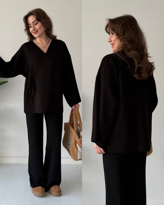 Overlap Gown Style 3-Pcs Winter Co-Ord Set. WWTS-24 V2