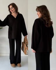 Overlap Gown Style 3-Pcs Winter Co-Ord Set. WWTS-24 V2