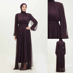 Turkish Net Pearls Belt Style Heavy-Flair Long-Length Maxi. (Premium Collection)