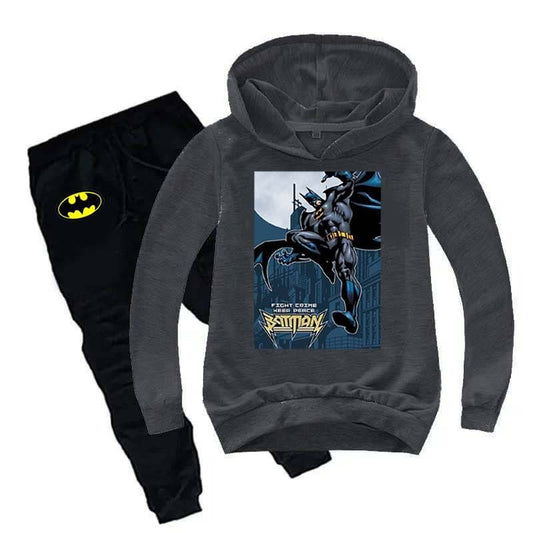 kids Batman Printed Hoodie Style 2-Pcs Winter Track-Suit.