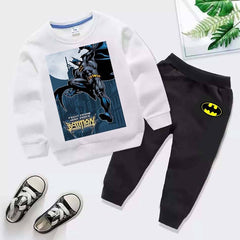 Kids Batman Printed Sweat-Shirt Style 2-Pcs Winter Track-Suit.