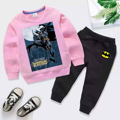 Kids Batman Printed Sweat-Shirt Style 2-Pcs Winter Track-Suit.